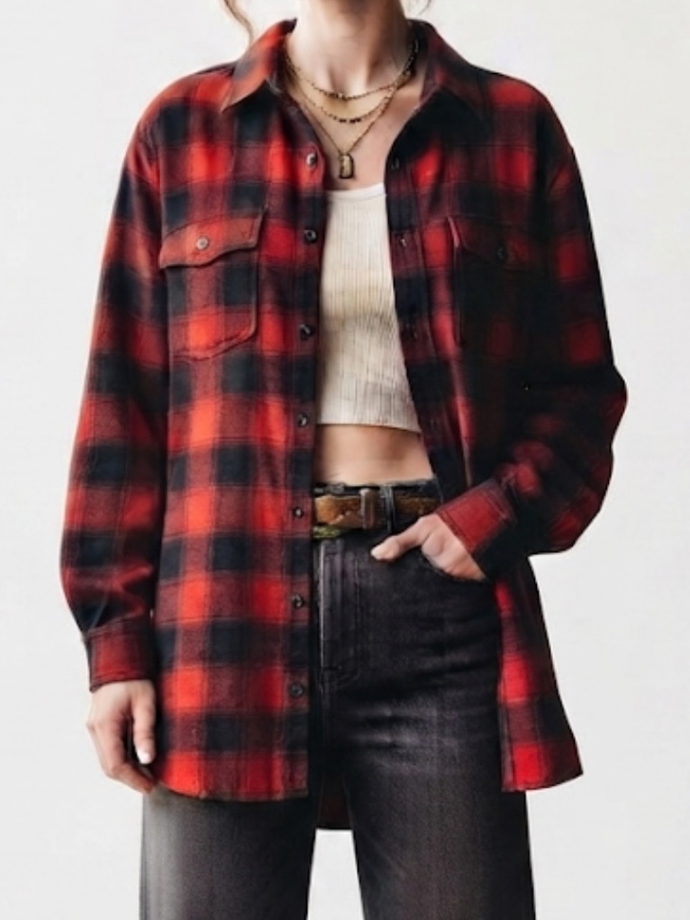 Red and Black Ombré Flannel from Blue Crown - Picture 2 of 5